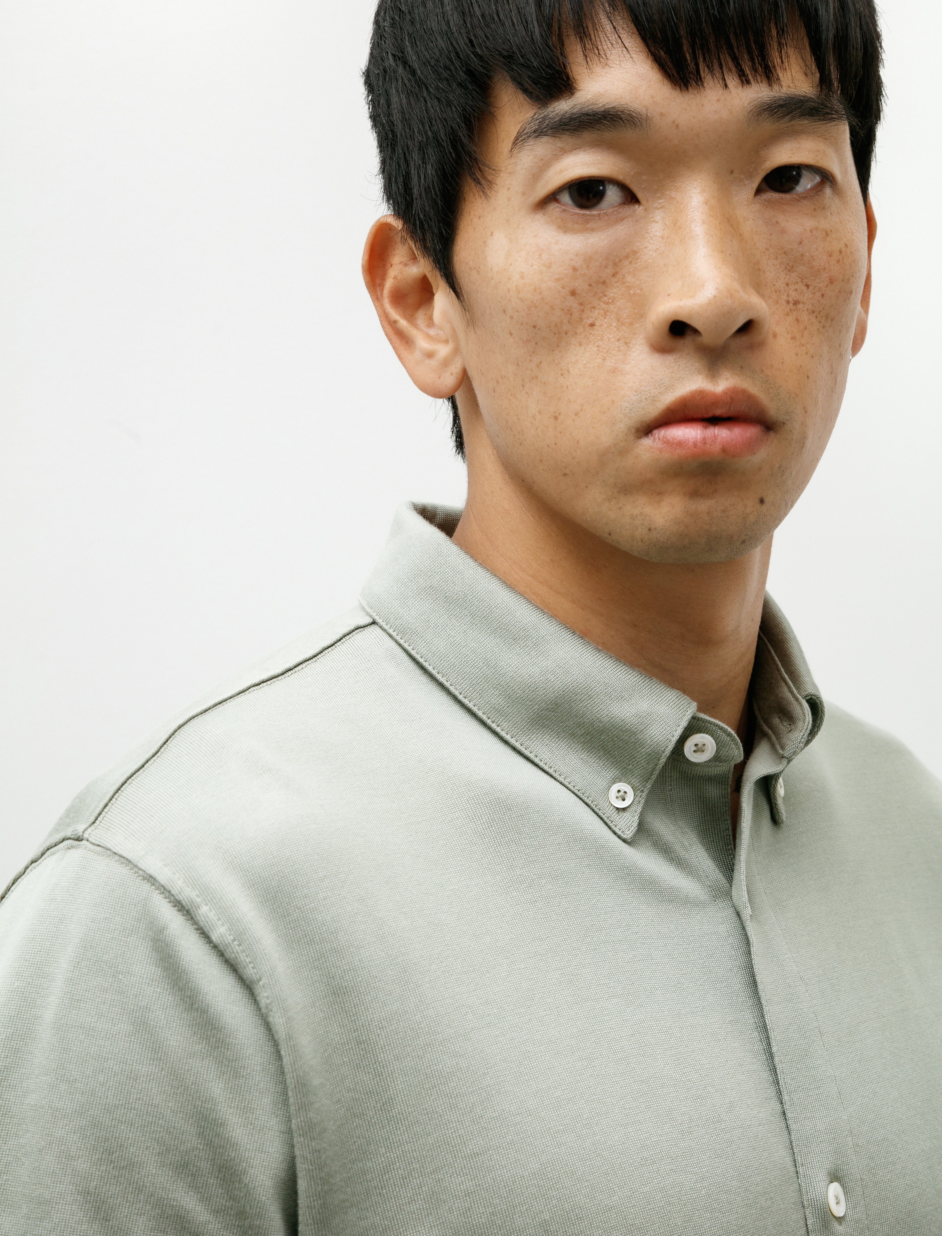 Lady White Co. SS CR Jersey Button Down Pistachio