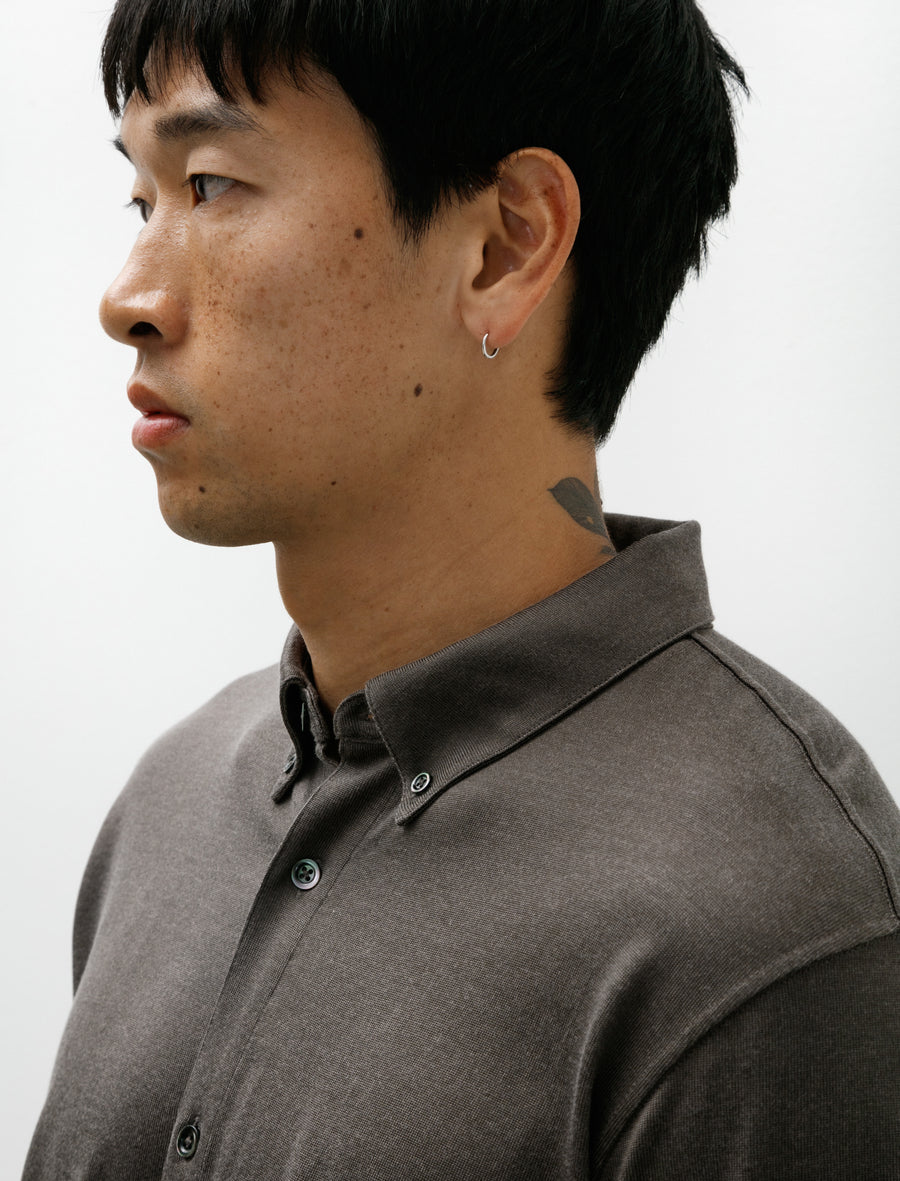 SS CR Jersey Button Down Grey Olive - Image 4