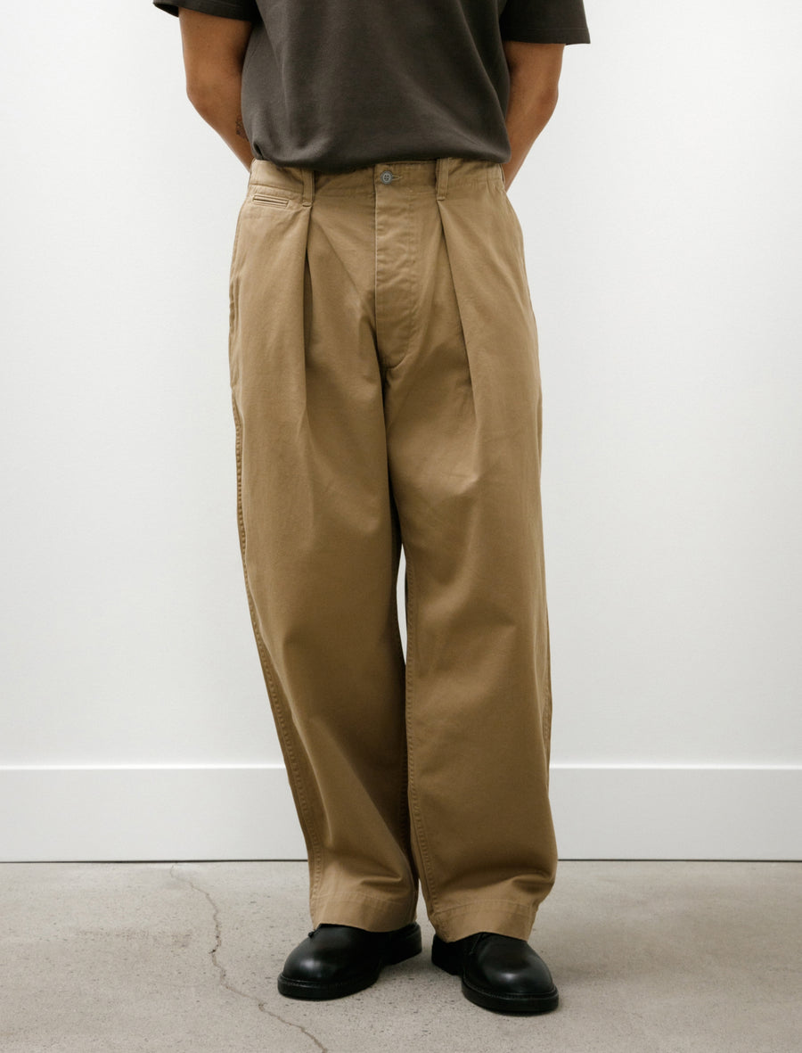 Albarn Distressed Resized Chino Trousers Beige - Image 4