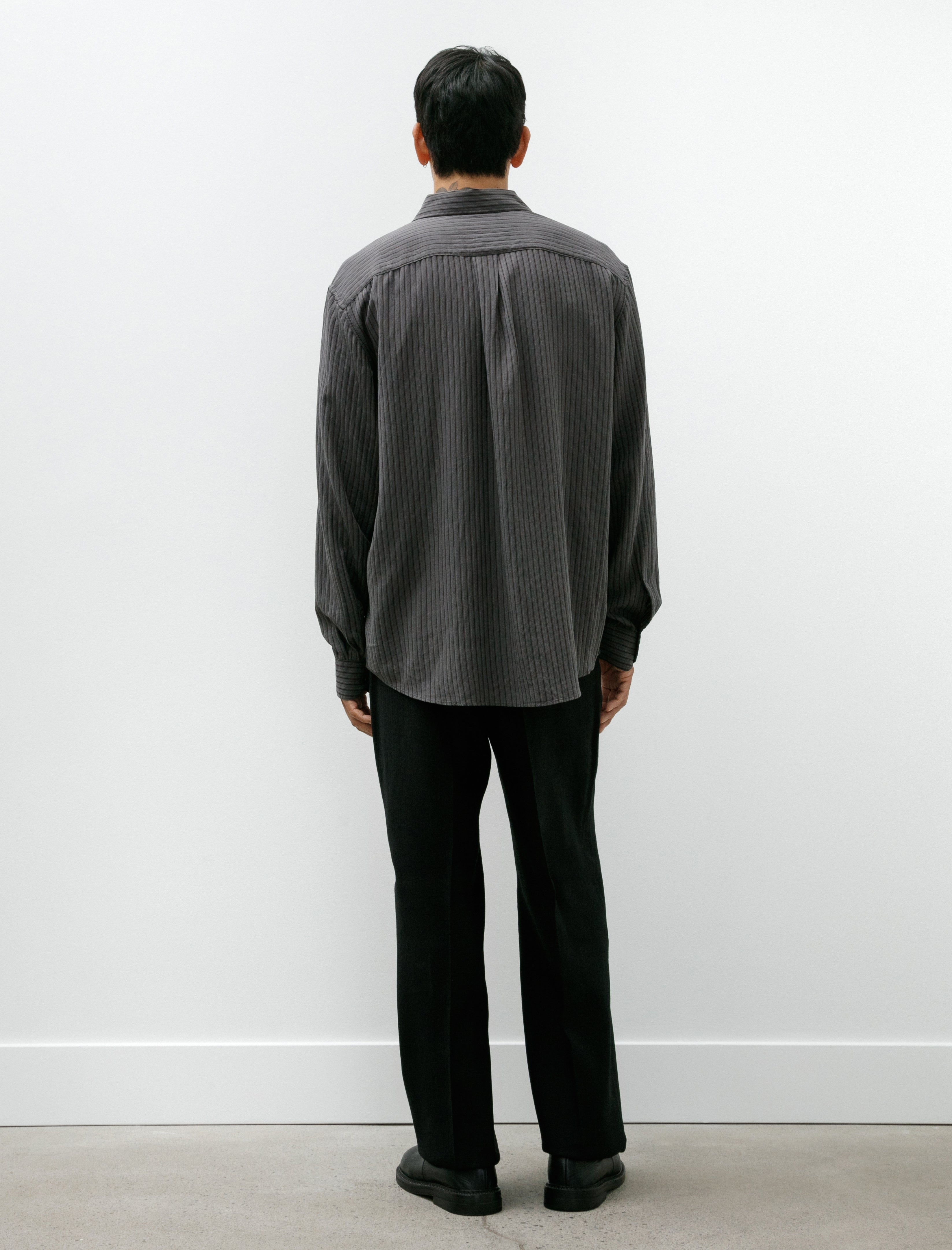 Our Legacy Borrowed Chino Coal Black Link Stripe Weave