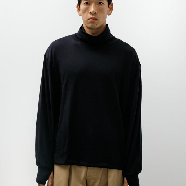 Niceness Buckley Cotton Cashmere Loose Mock Neck L/S Black – Neighbour