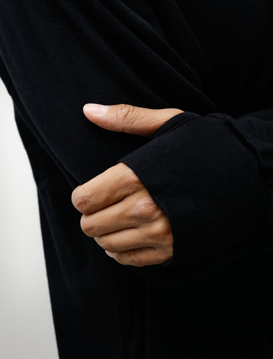 Buckley Cotton Cashmere Loose Mock Neck L/S Black - Image 4