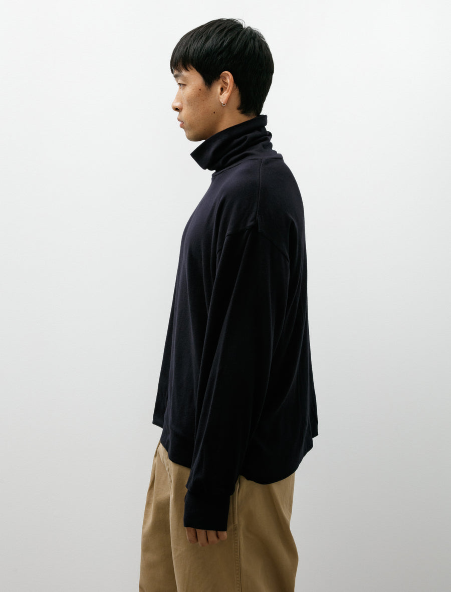 Buckley Cotton Cashmere Loose Mock Neck L/S Black - Image 3