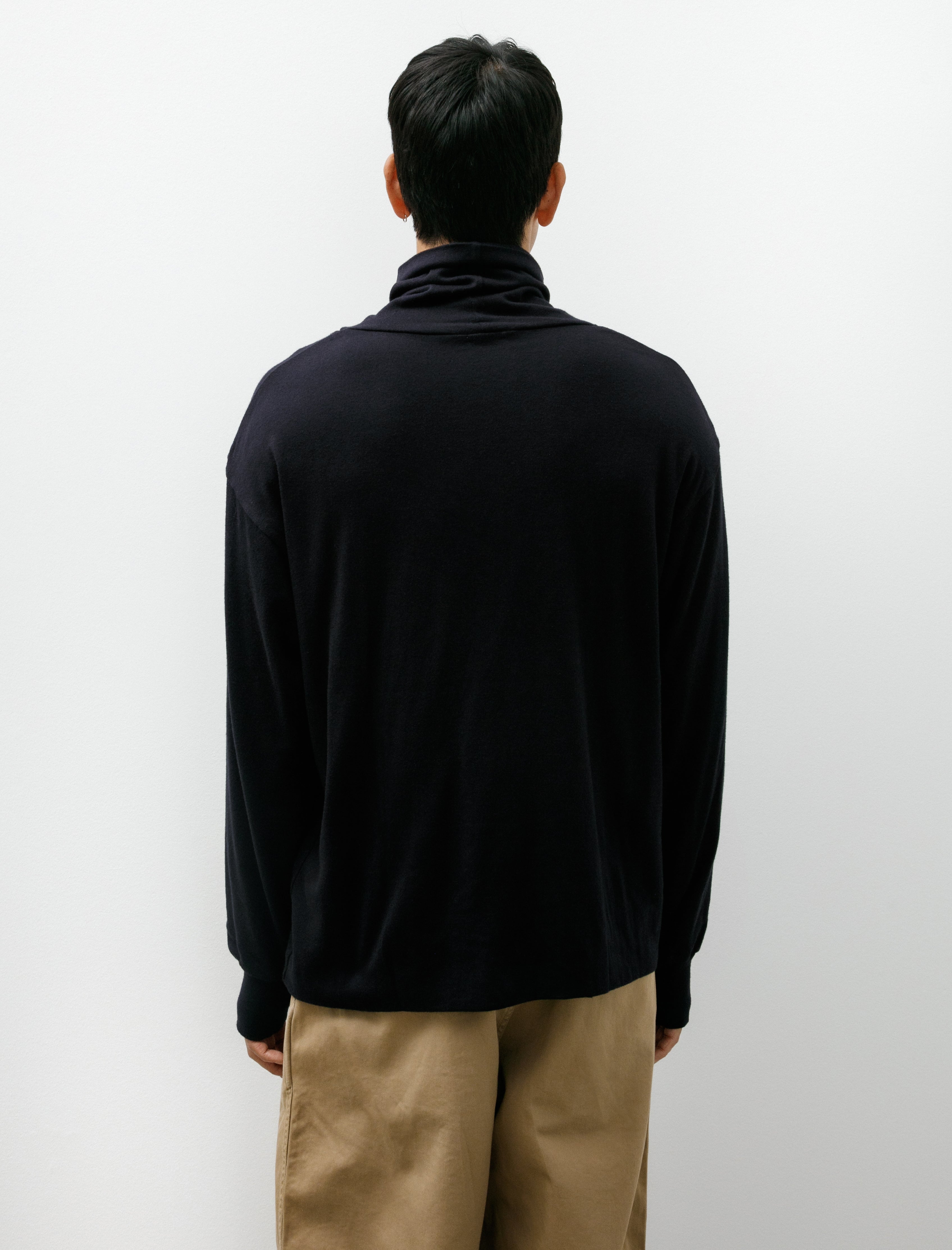 Niceness Buckley Cotton Cashmere Loose Mock Neck L/S Black