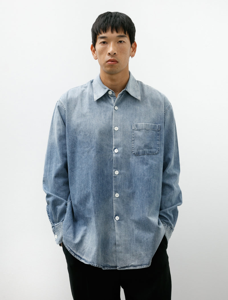 Our Legacy Beyond Shirt Charcoal Bordeaux Cotton Silk