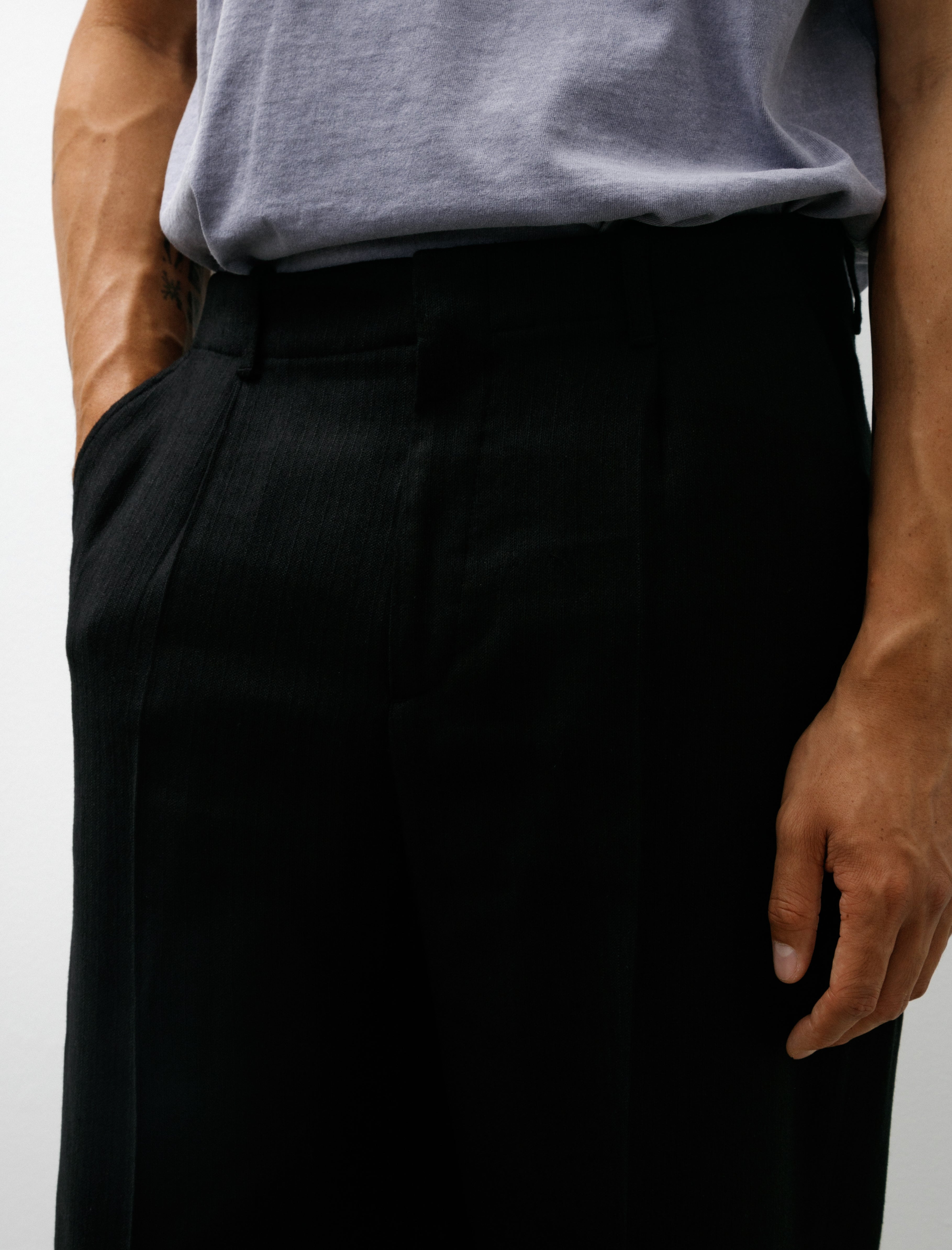Our Legacy Borrowed Chino Coal Black Link Stripe Weave
