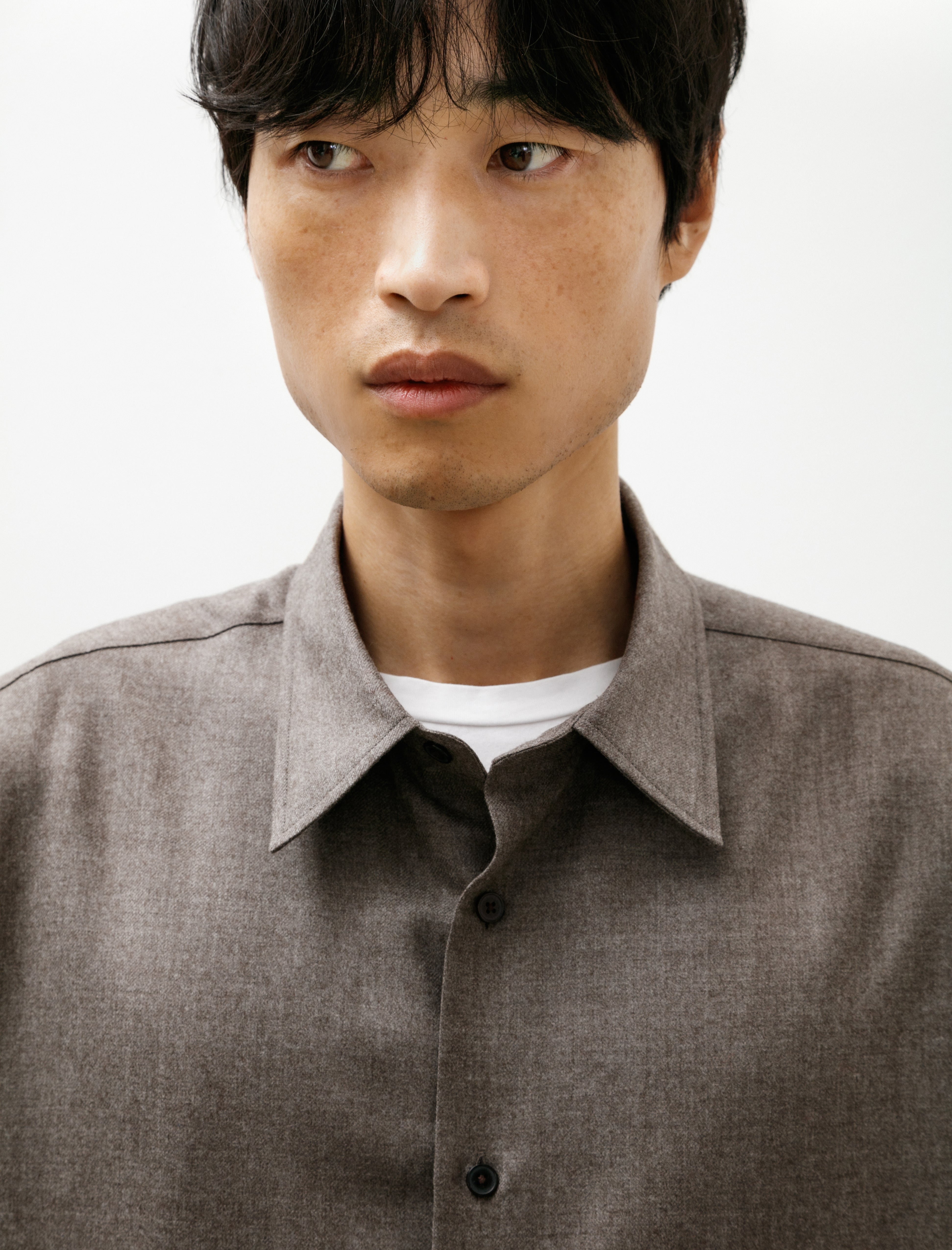 Auralee Super Light Wool Shirt Top Brown