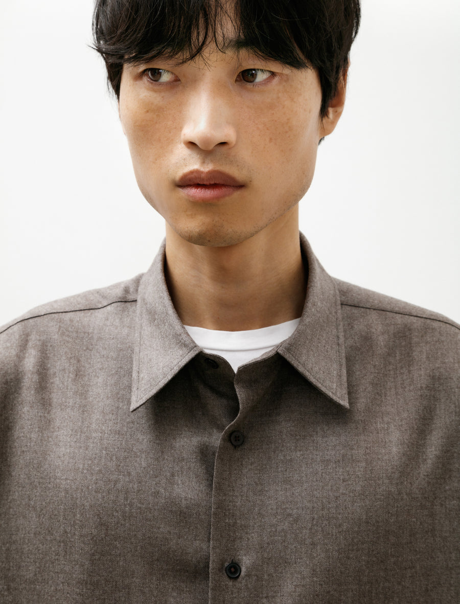 Super Light Wool Shirt Top Brown - Image 4