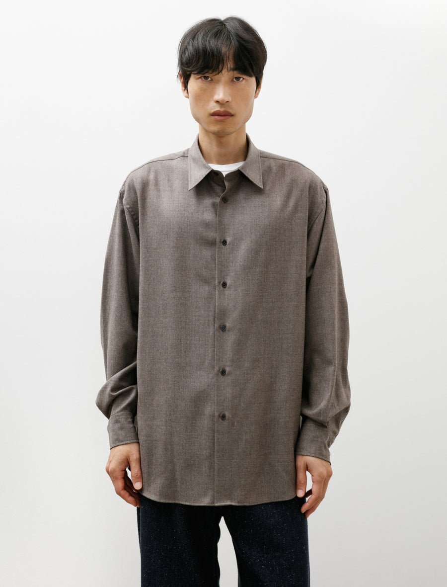 Super Light Wool Shirt Top Brown - Image 1