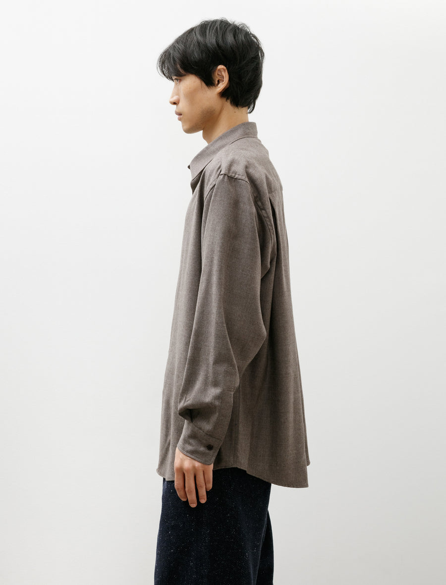 Super Light Wool Shirt Top Brown - Image 3