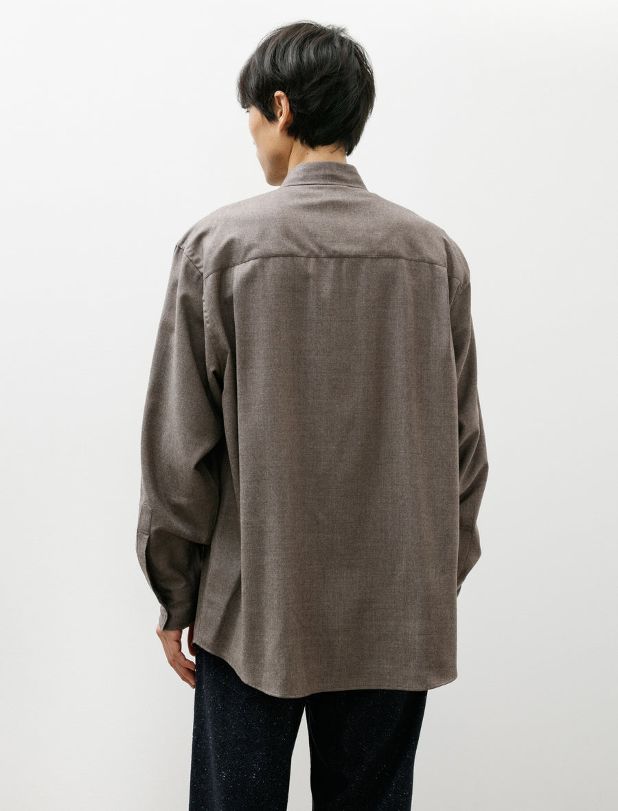 Super Light Wool Shirt Top Brown - Image 2