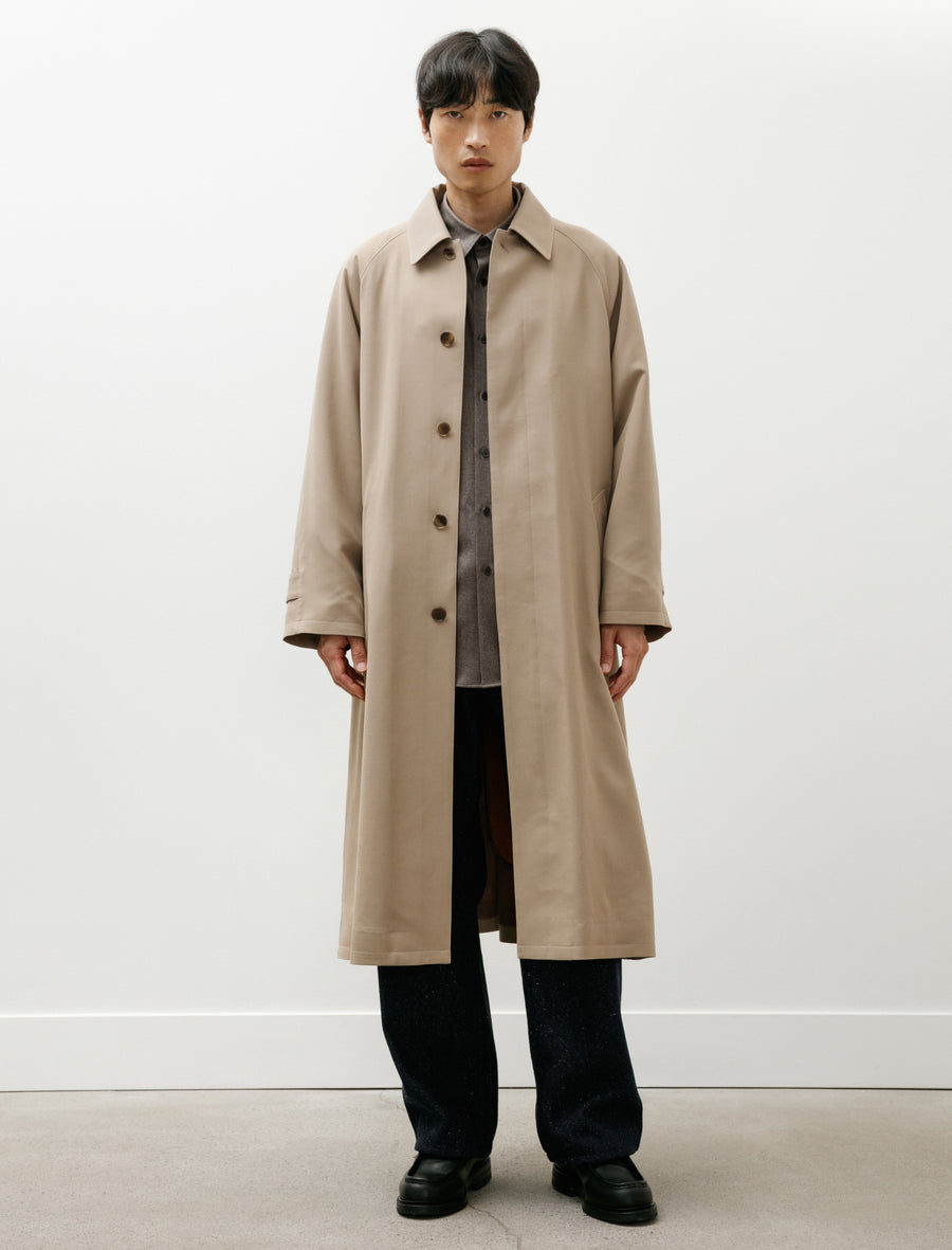 Ultra Fine Wool Twill Wool Lined Coat Beige Mix Orange - Image 4