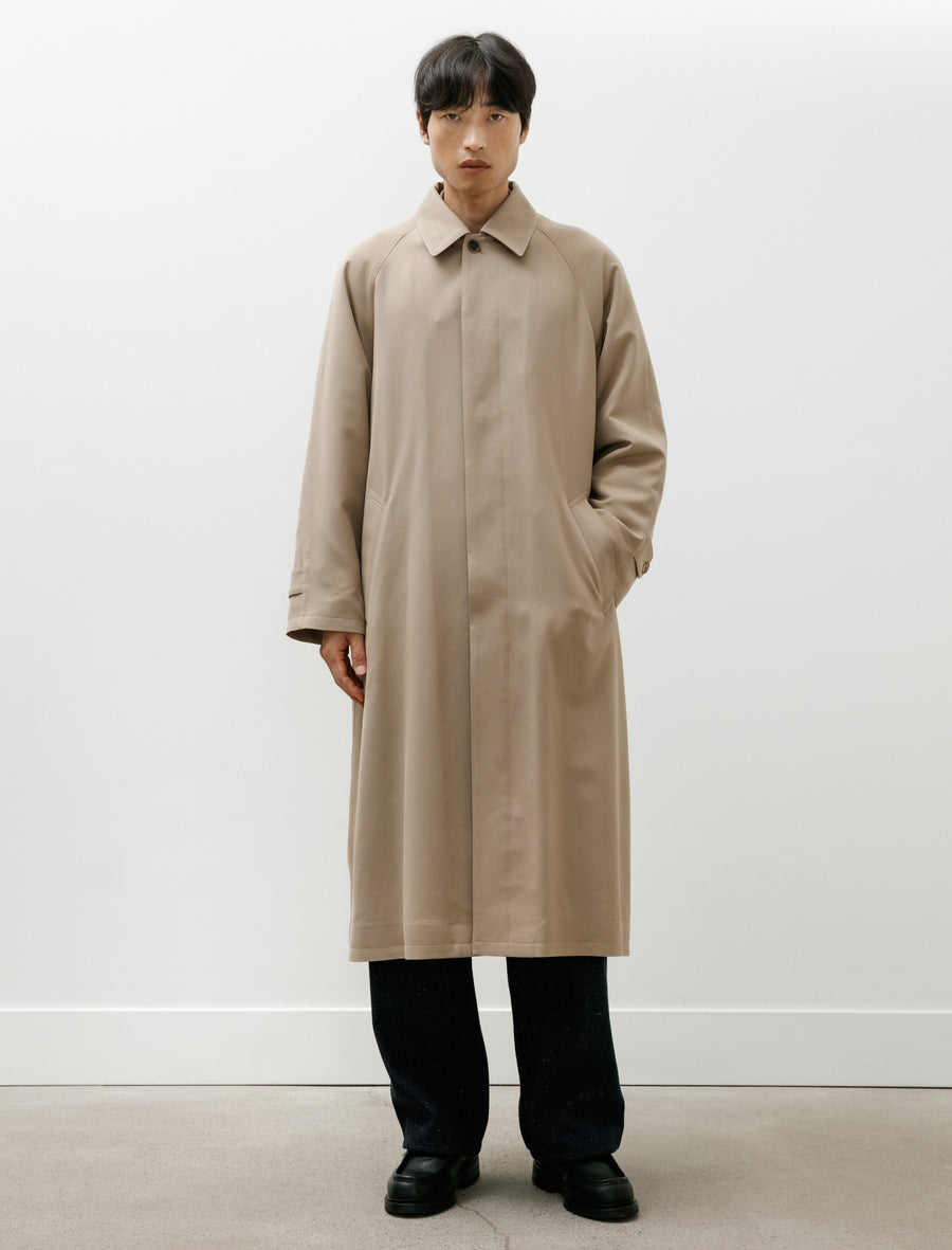 Ultra Fine Wool Twill Wool Lined Coat Beige Mix Orange - Image 1