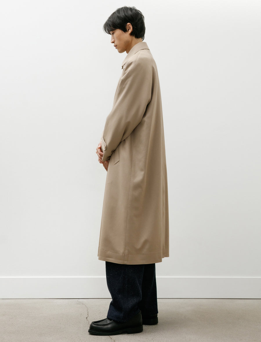 Ultra Fine Wool Twill Wool Lined Coat Beige Mix Orange - Image 3