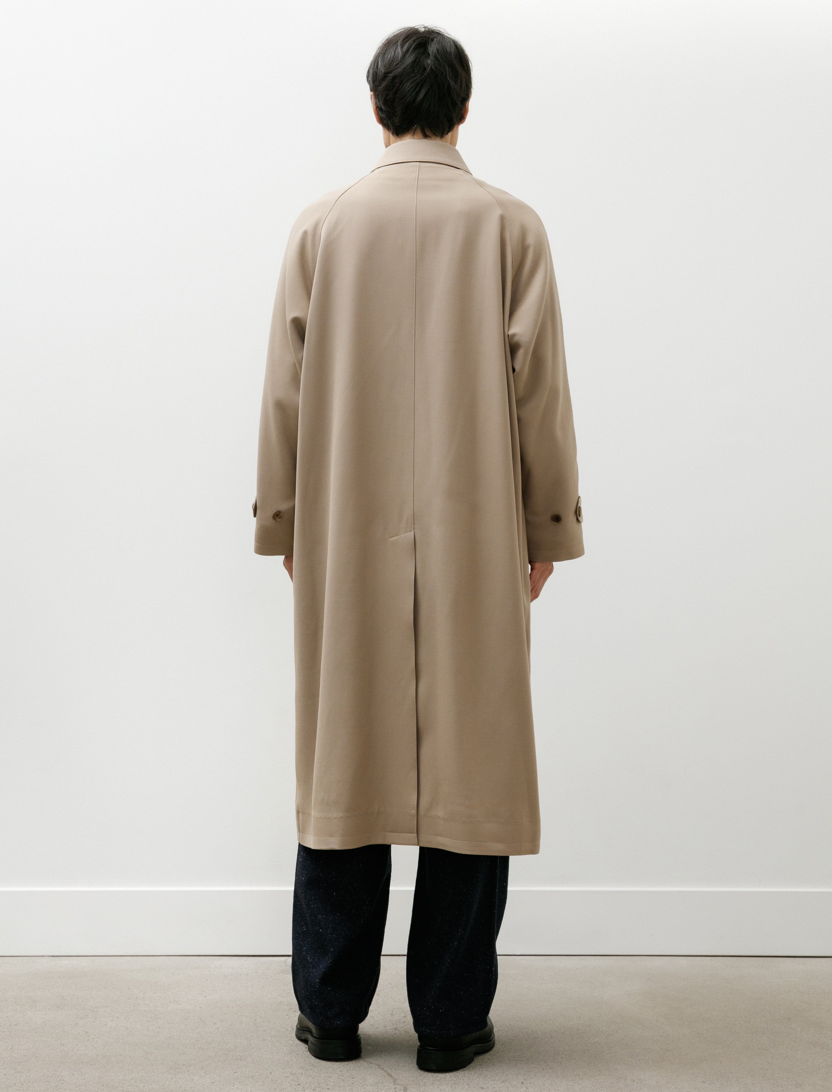 Auralee Ultra Fine Wool Twill Wool Lined Coat Beige Mix Orange