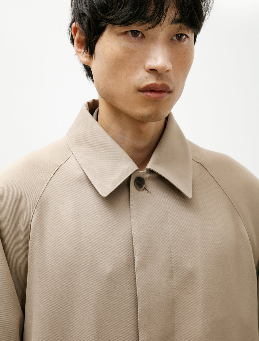 Ultra Fine Wool Twill Wool Lined Coat Beige Mix Orange - Image 5
