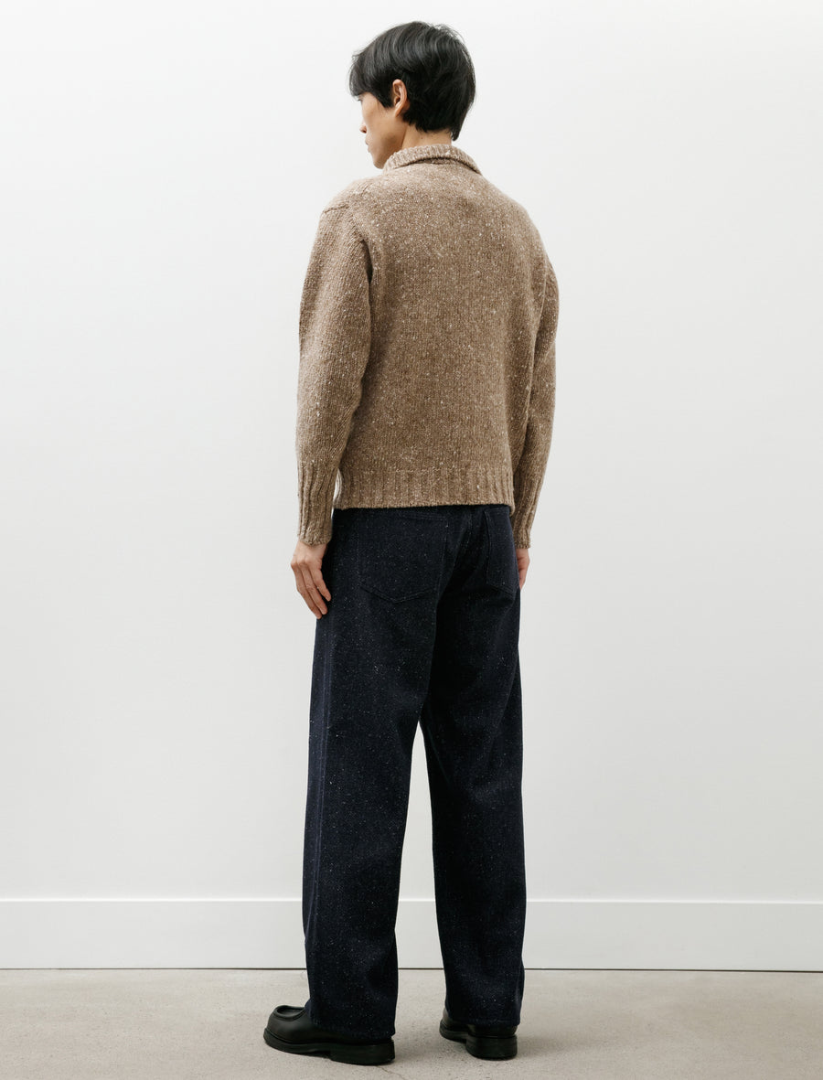 Silk Nep Denim 5P Wide Pants Dark Navy - Image 2