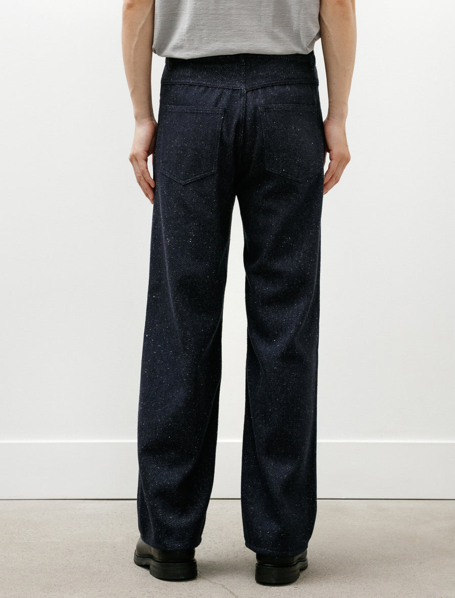 Silk Nep Denim 5P Wide Pants Dark Navy - Image 5