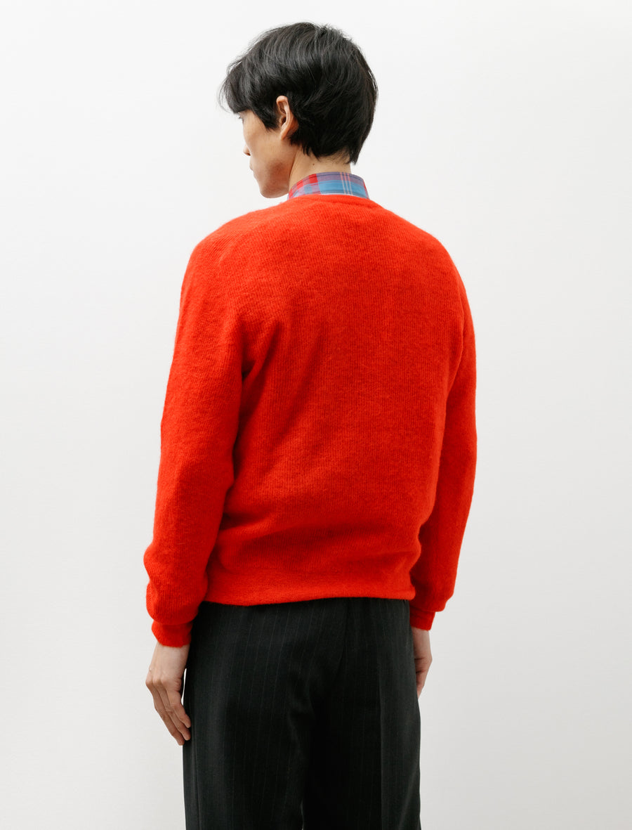 Baby Suri Alpaca Sheet Knit V-Neck Red - Image 2