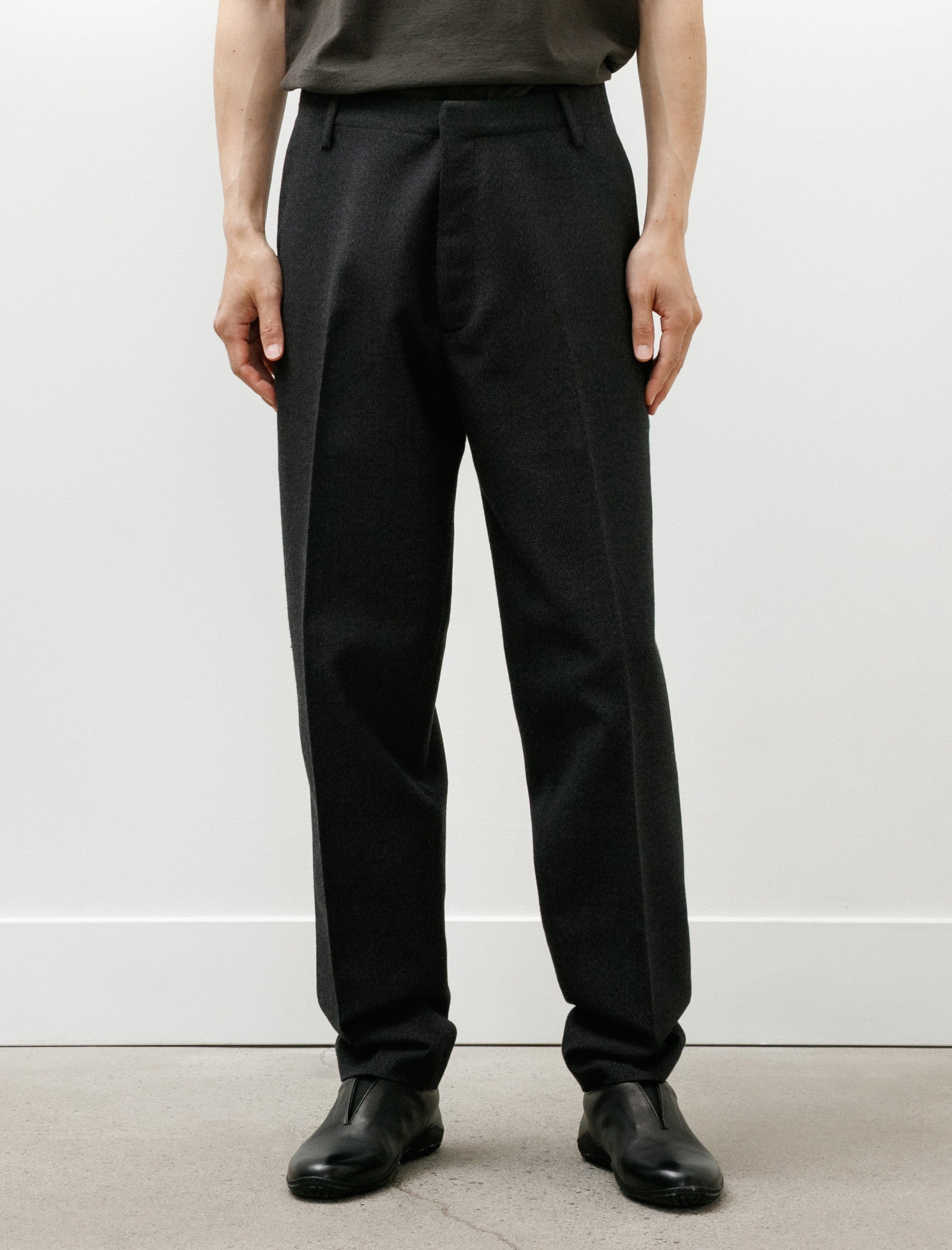 Derrick Broken Stripe Suit Trousers Thornproof Wool Charcoal Melange