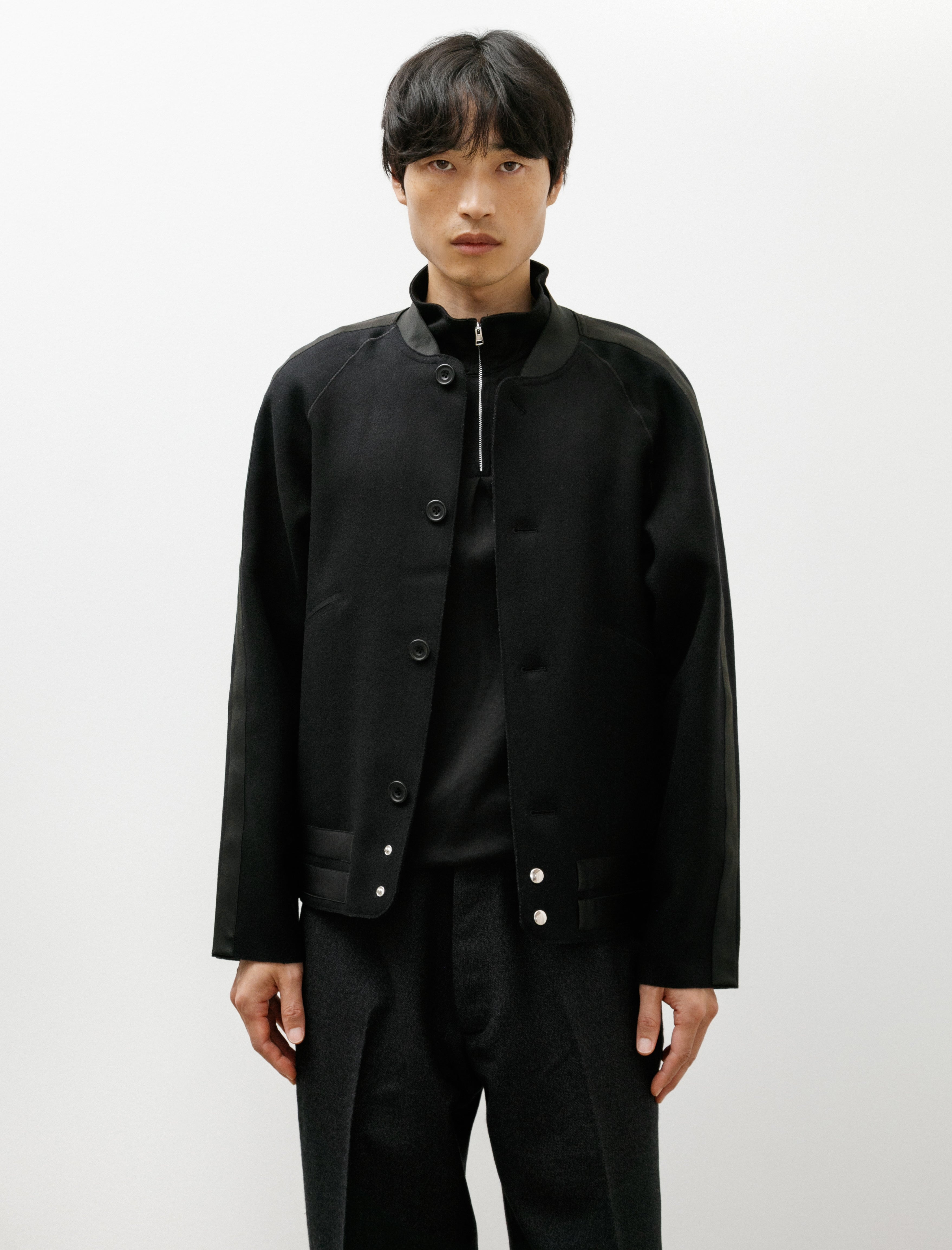Derrick Seamless Varsity Jacket Black