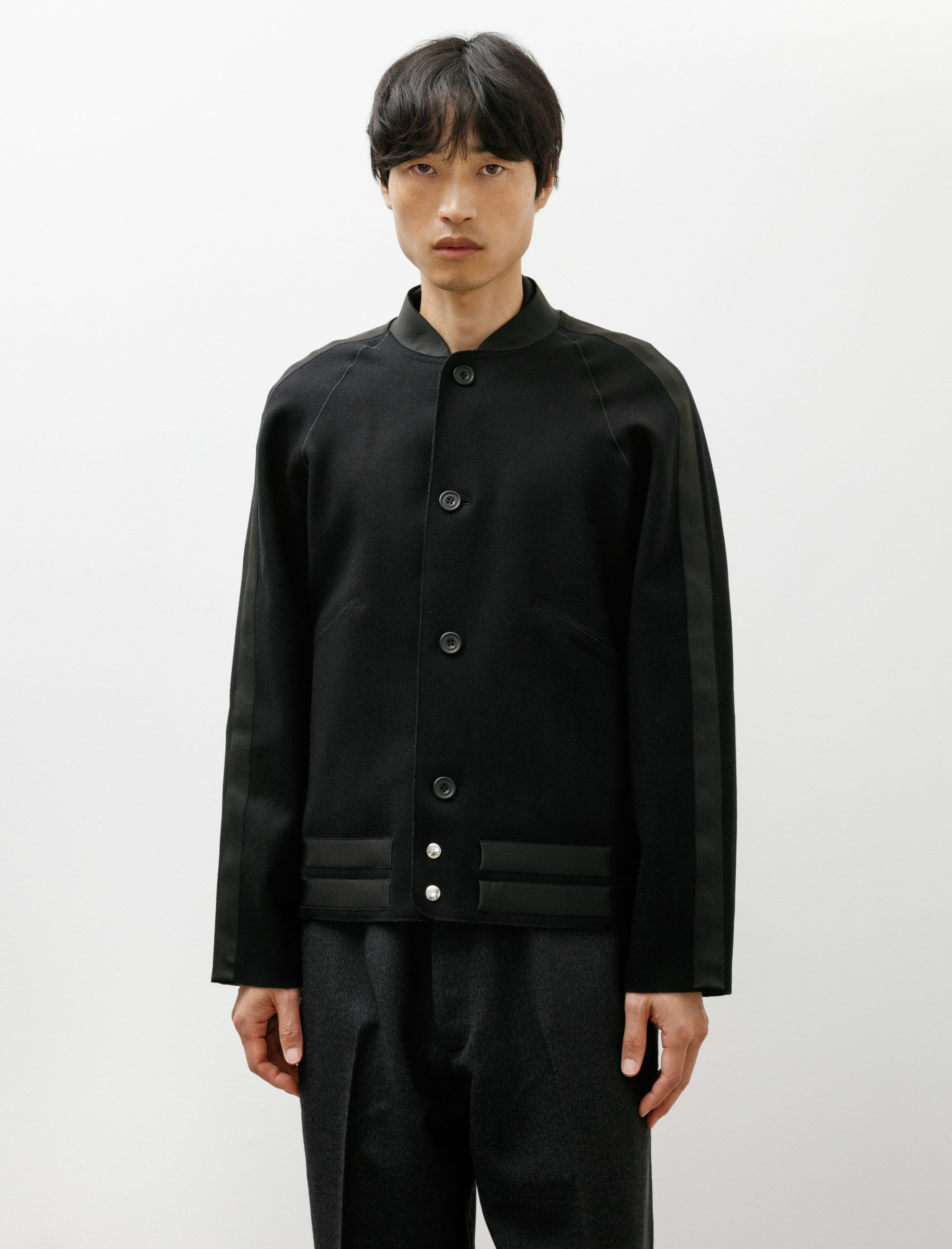 Derrick Seamless Varsity Jacket Black