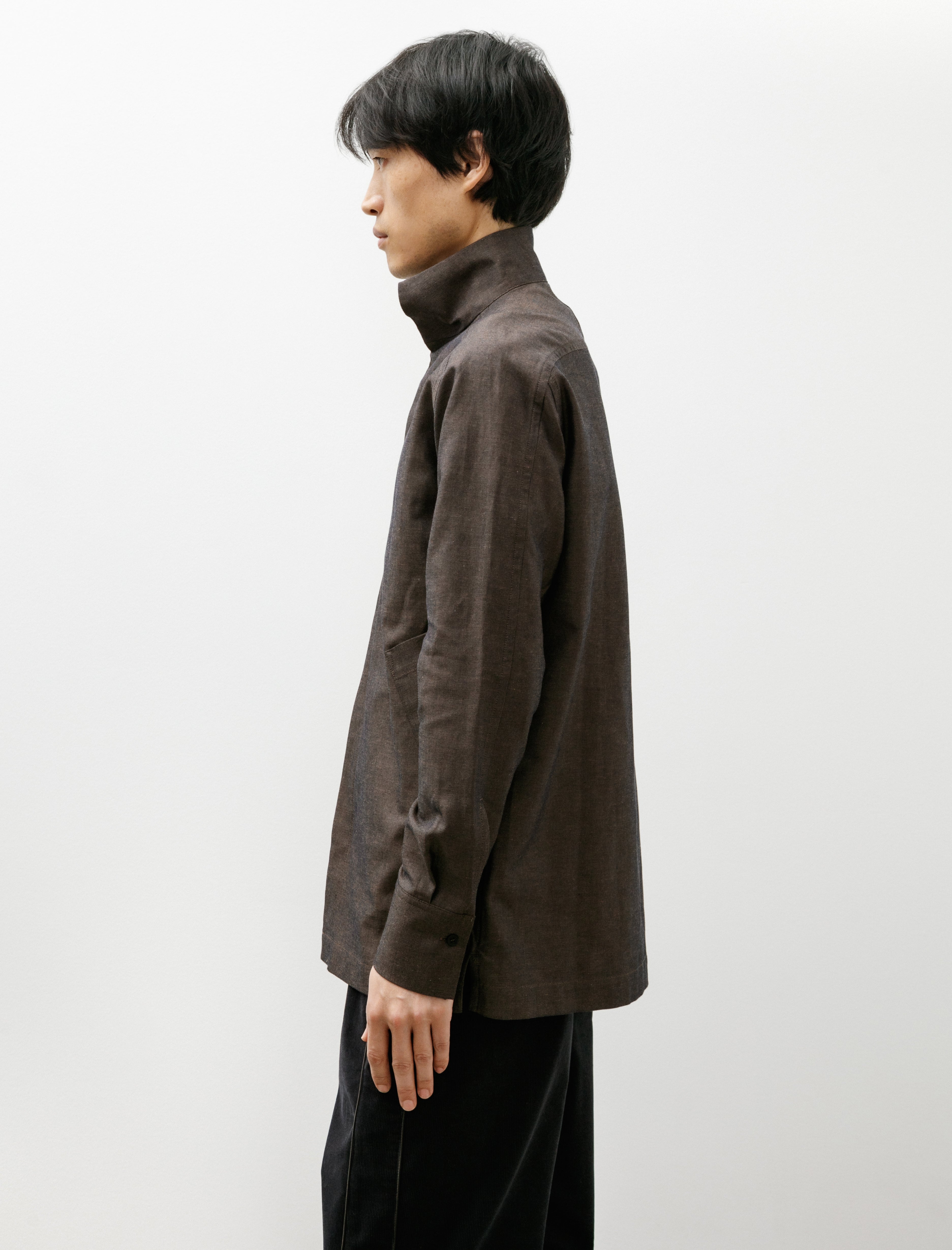 Derrick Relay Shirt Navy Tint Brown