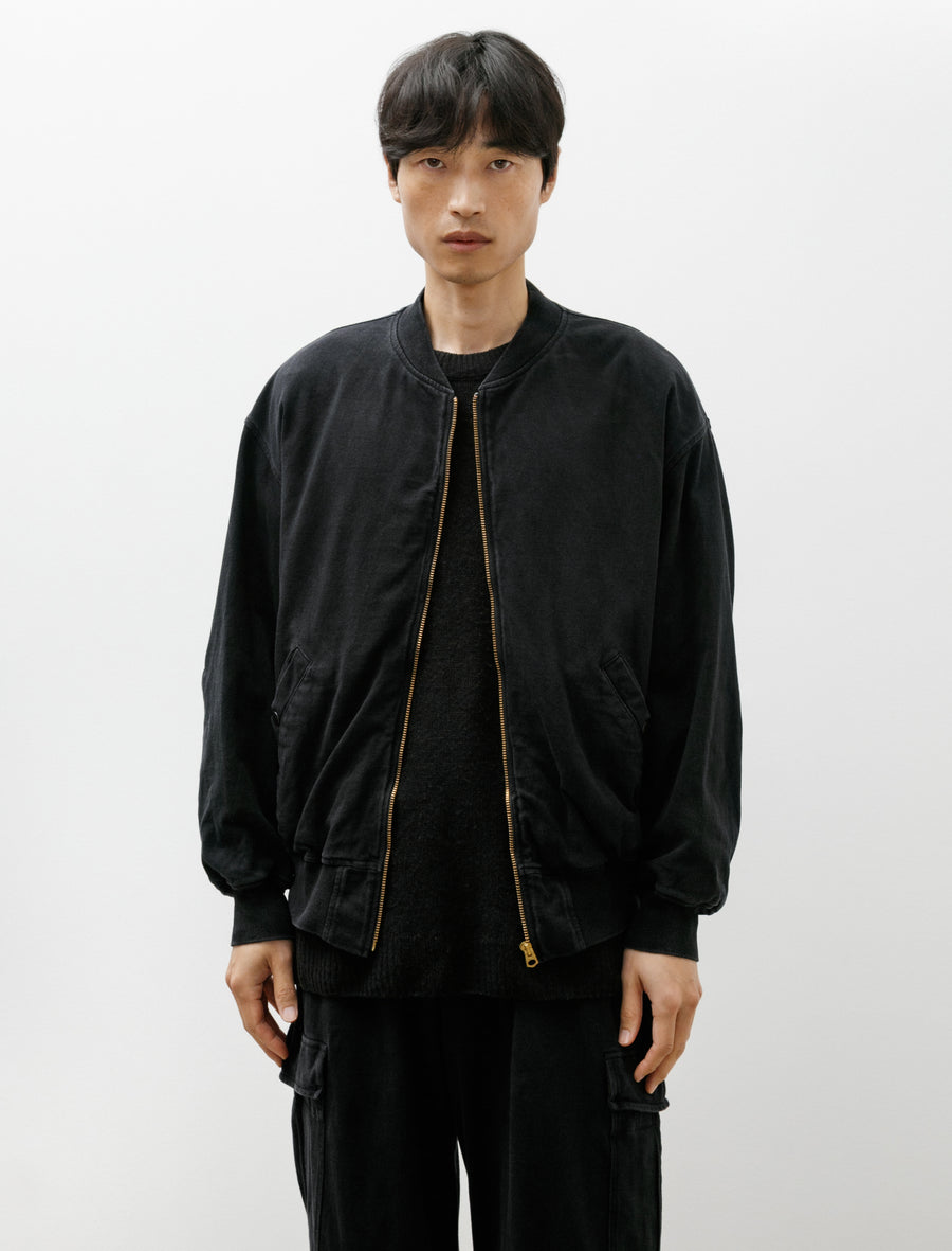 Cotton Jersey Zip Blouson Black - Image 1