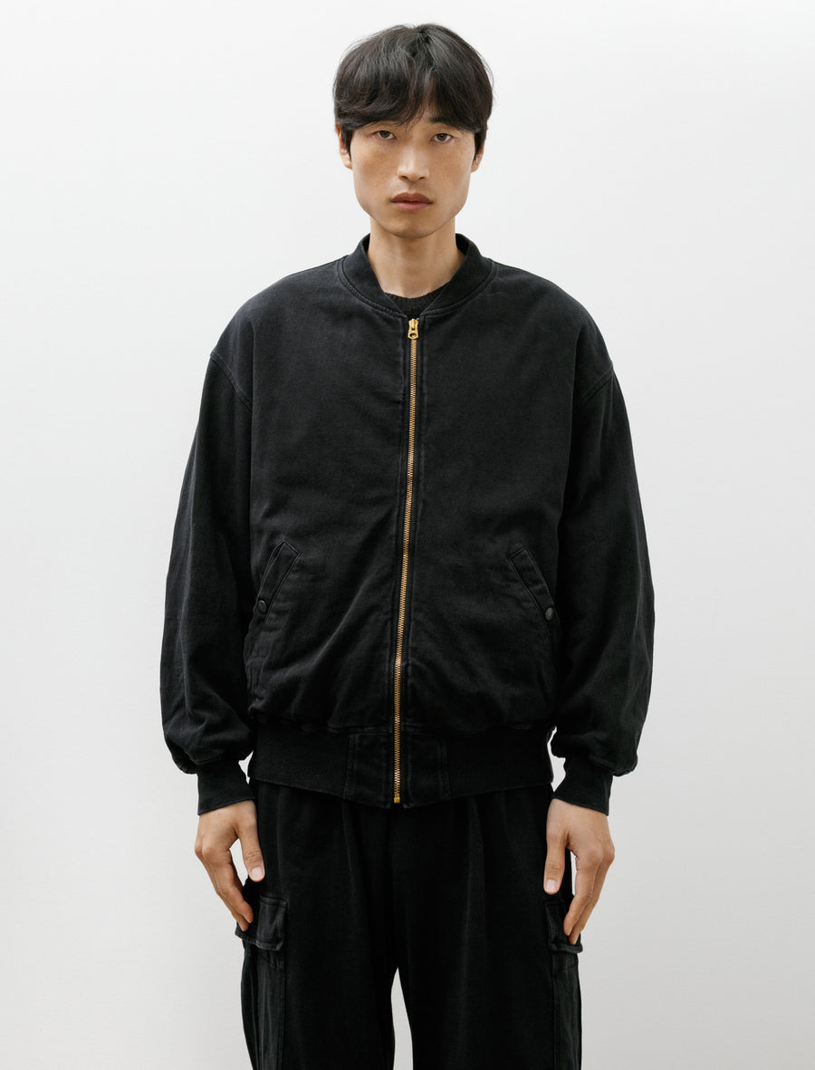 Cotton Jersey Zip Blouson Black - Image 4