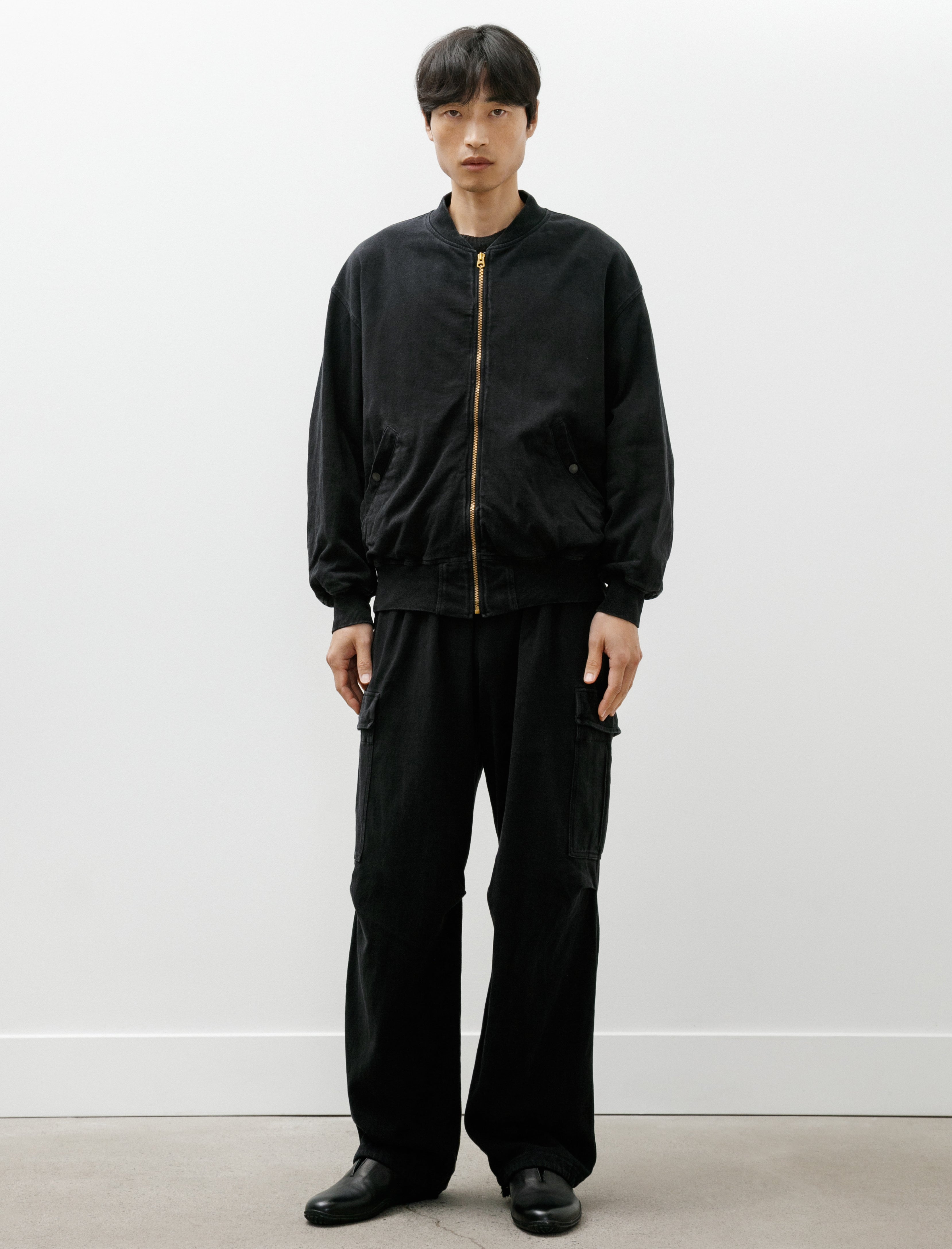 Comoli Cotton Jersey 6-Pocket Pants Black