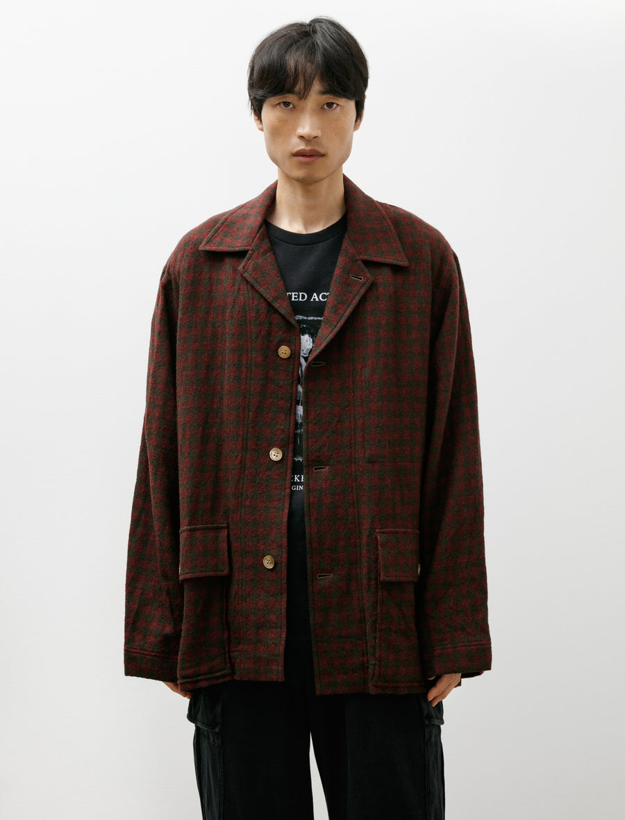 3 Buttons Shirt Jacket Pink Check - Image 1