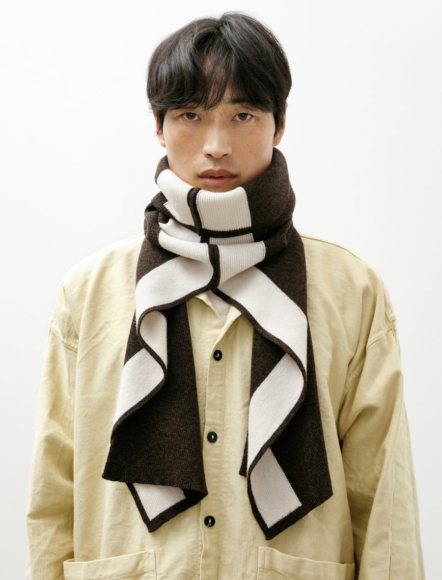 Funnel Scarf Lambswool Ecru Lichen - Image 1