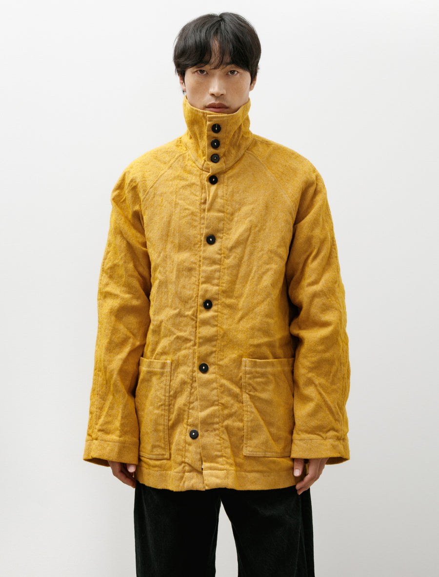 975 Collared Drafting Coat Yellow Wool Carpet Twill - Image 1