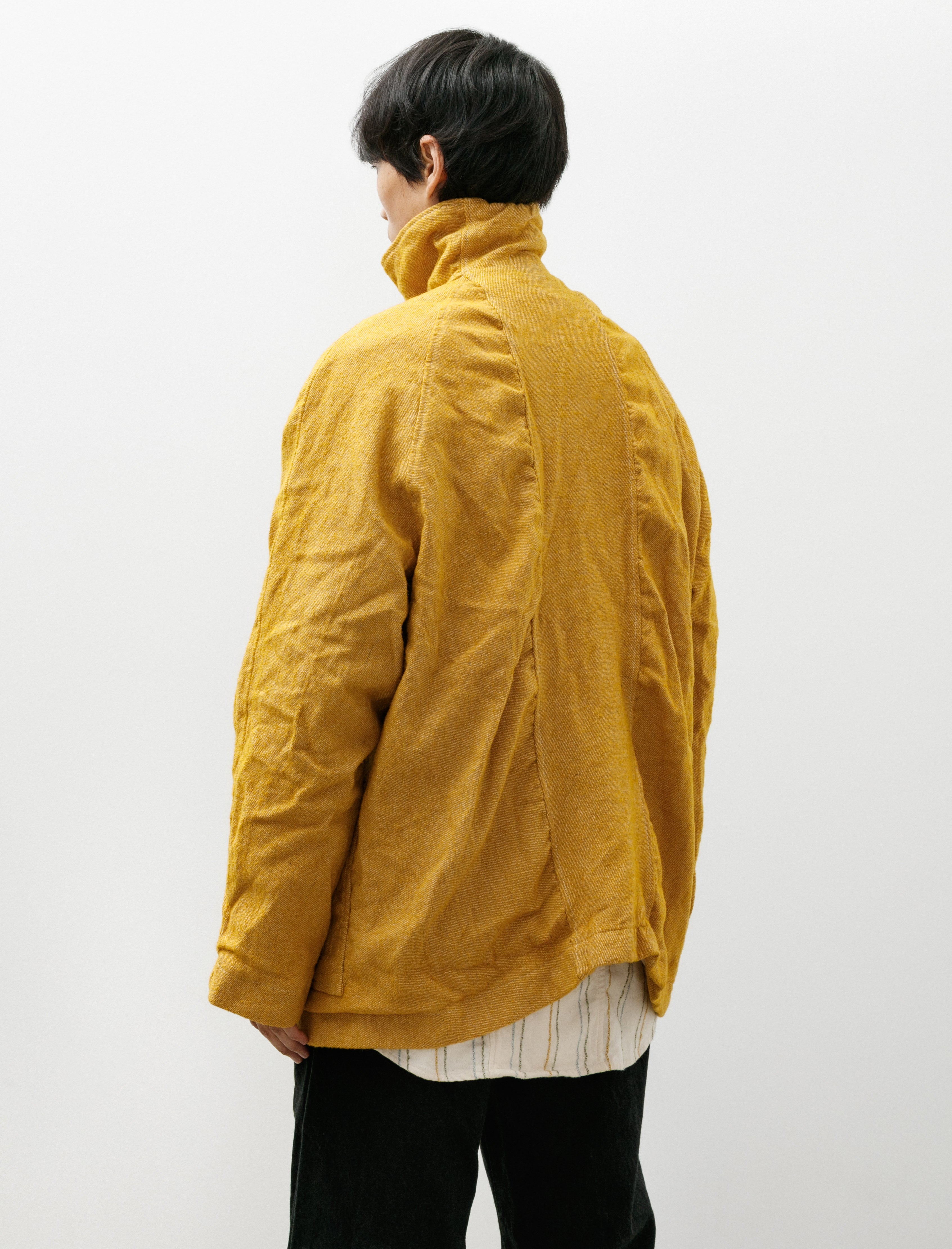 Tender 975 Collared Drafting Coat Yellow Wool Carpet Twill