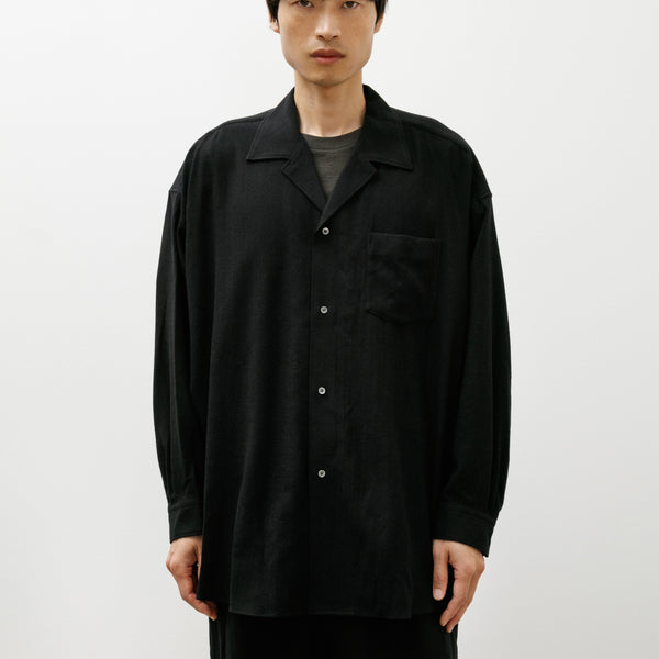 Graphpaper Extra Fine Wool Lawn Sleeping Shirt Black – Neighbour