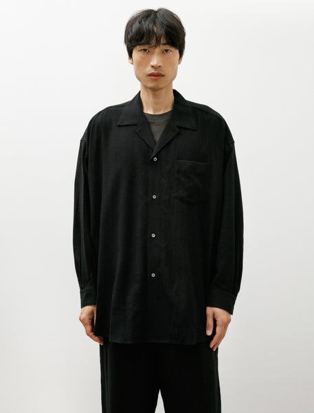 【古着】 kinema pigment sleeping shirt L Graphpaper Extra Fine Wool Lawn Sleeping Shirt Black – Neighbour