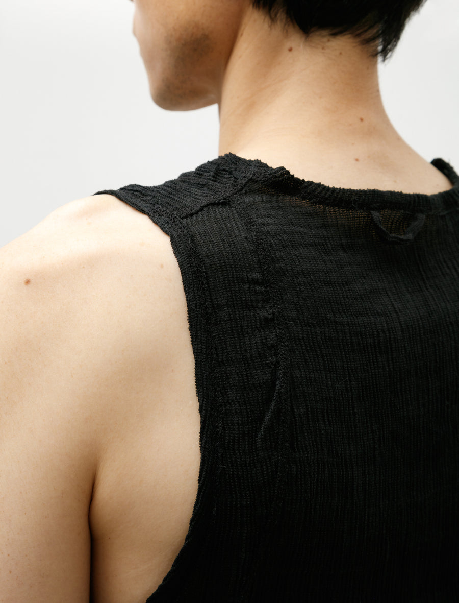 Tank Top Cotton Silk Black - Image 4