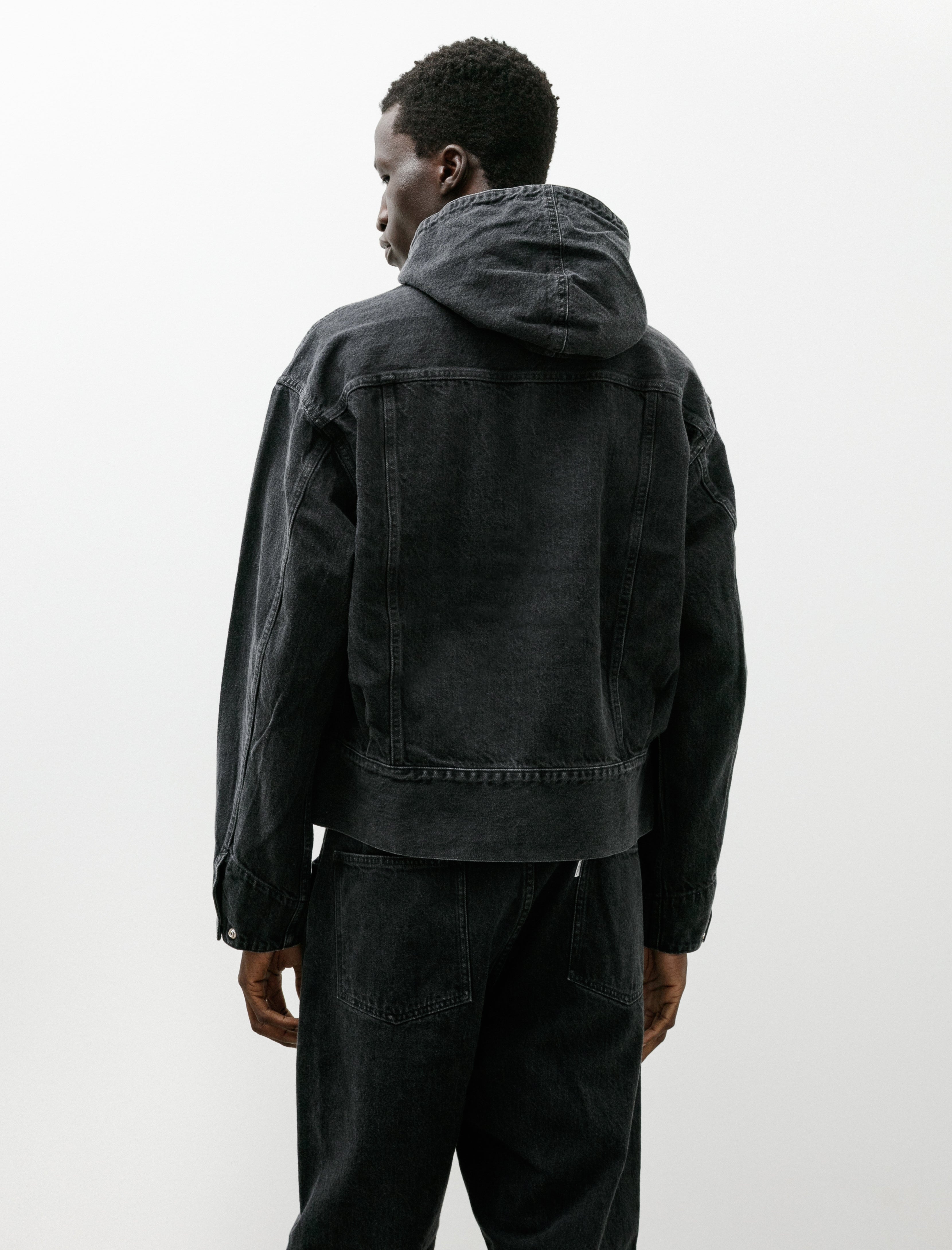 Lady White Co. x Phigvel Hooded Denim Blouson Hand Faded Black