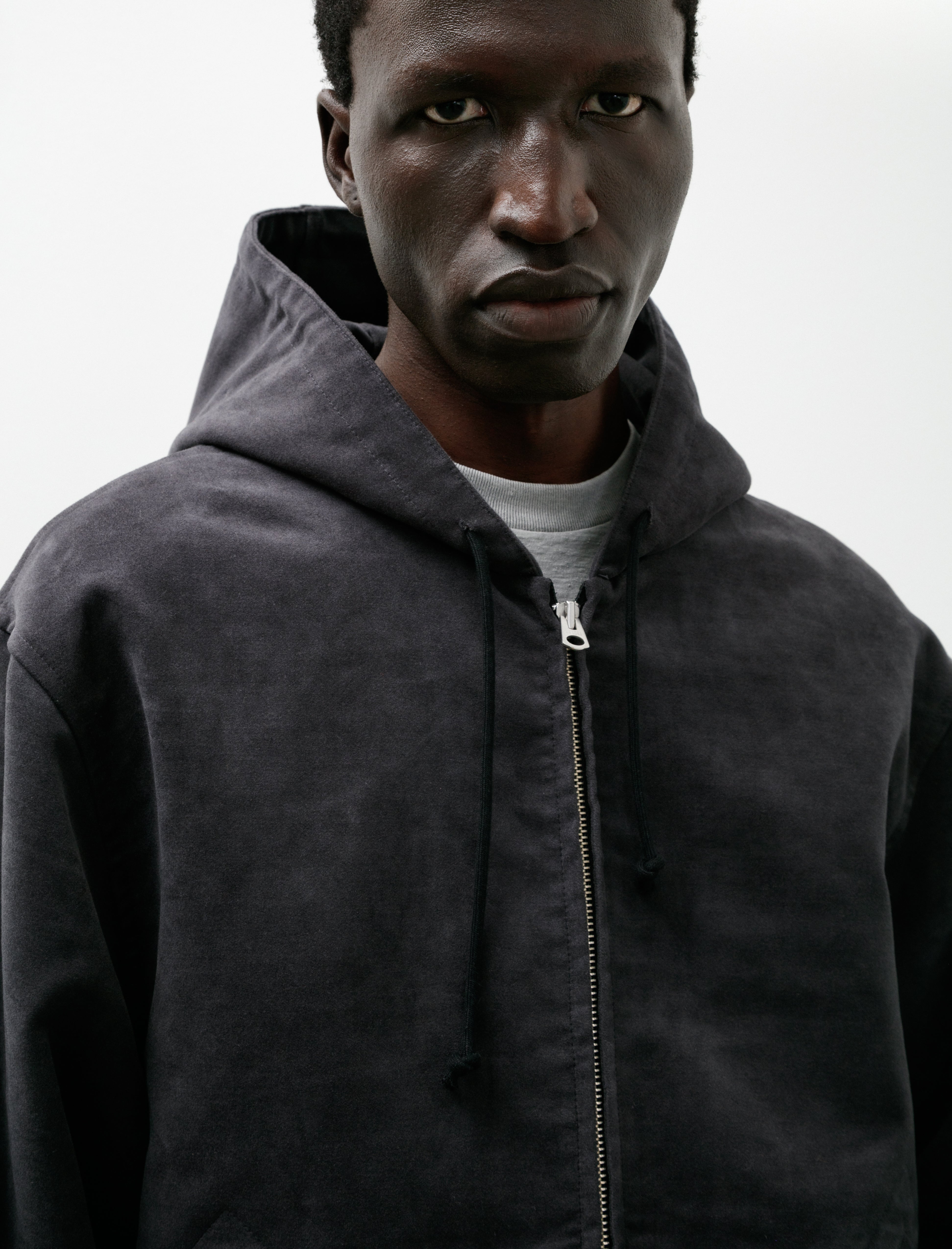 James Coward Parka Heavy Cotton Moleskin Grey