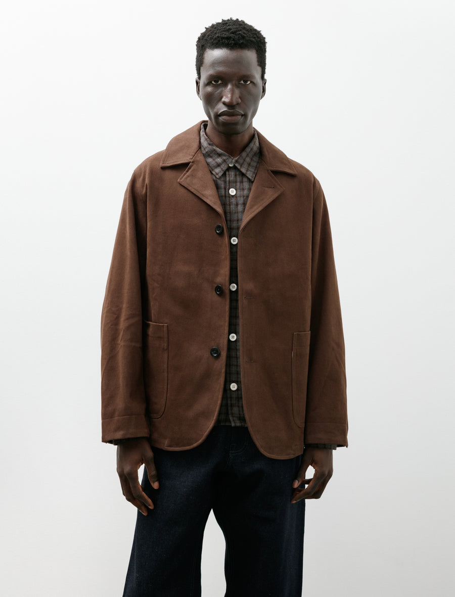 Bruton Blazer Heavy Peached Cotton Dark Brown - Image 4