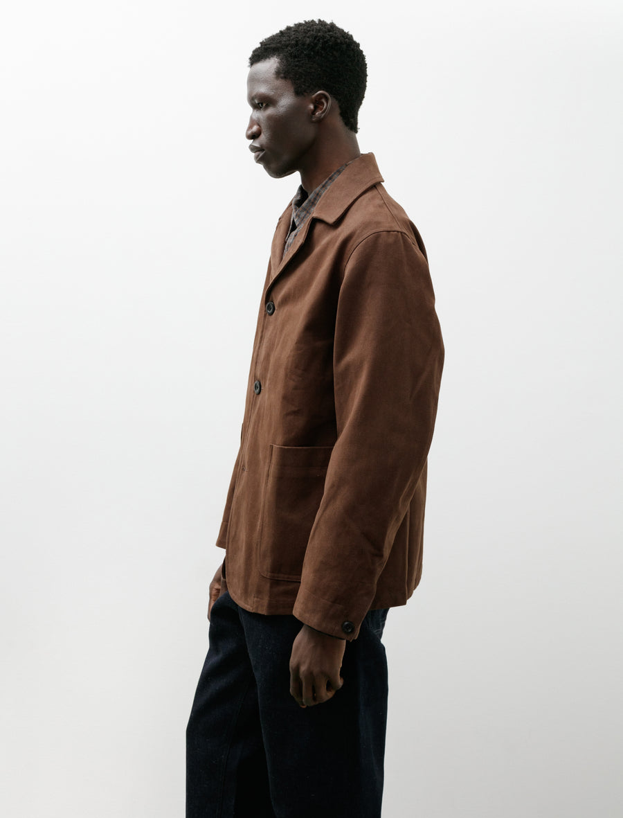 Bruton Blazer Heavy Peached Cotton Dark Brown - Image 3