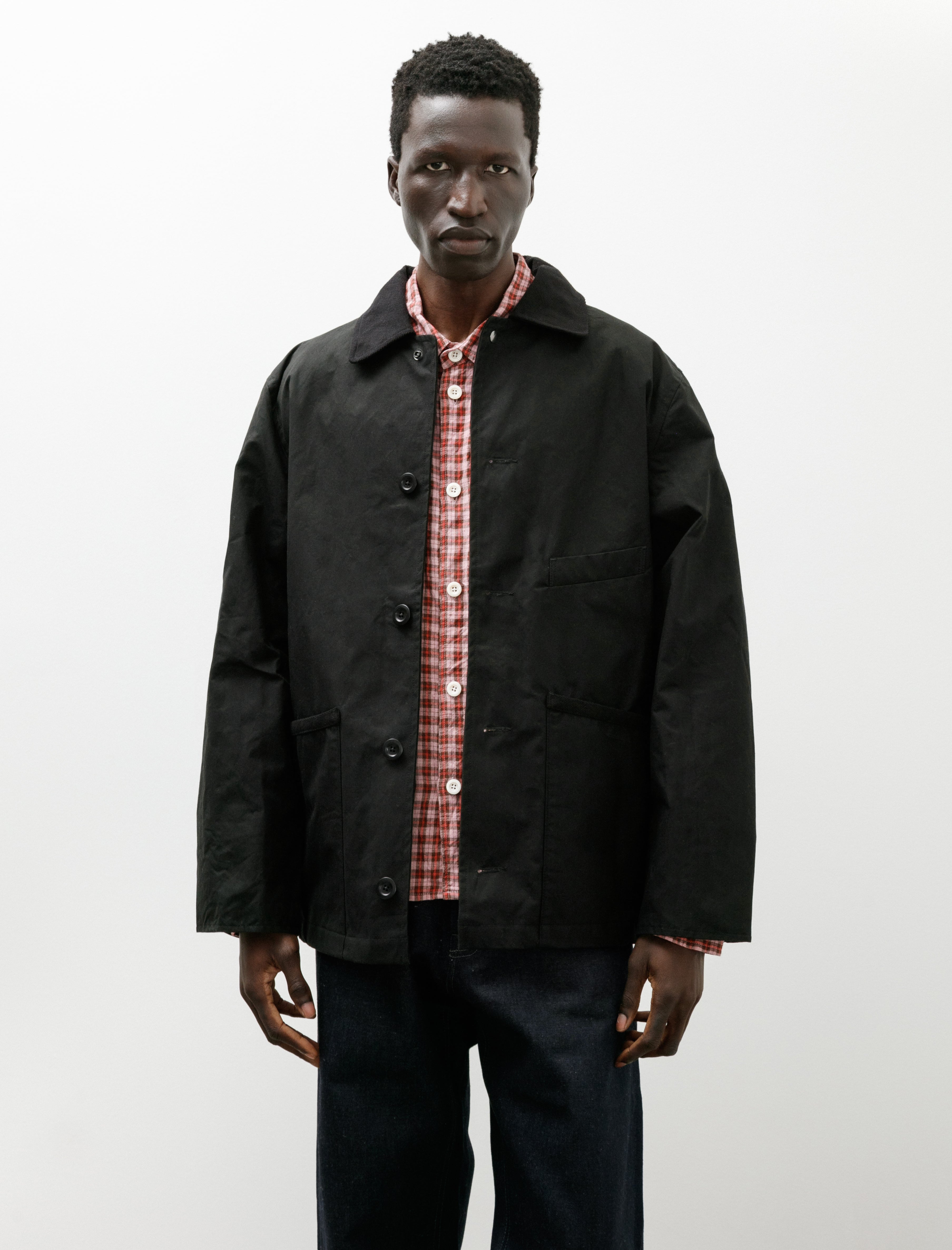 Conkers Blanket Jacket Cotton Dry Wax Black