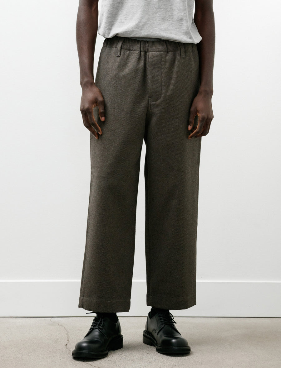 Elastic Pant Top Dyed Cotton Kersey Olive Heather - Image 4