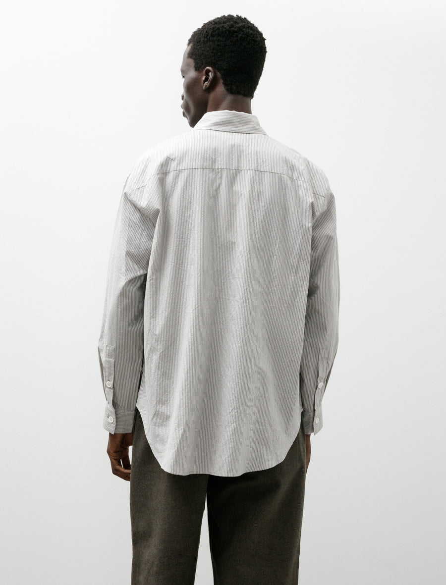 Big Shirt Two Organic Cotton Stripe Light Grey Black - Image 2