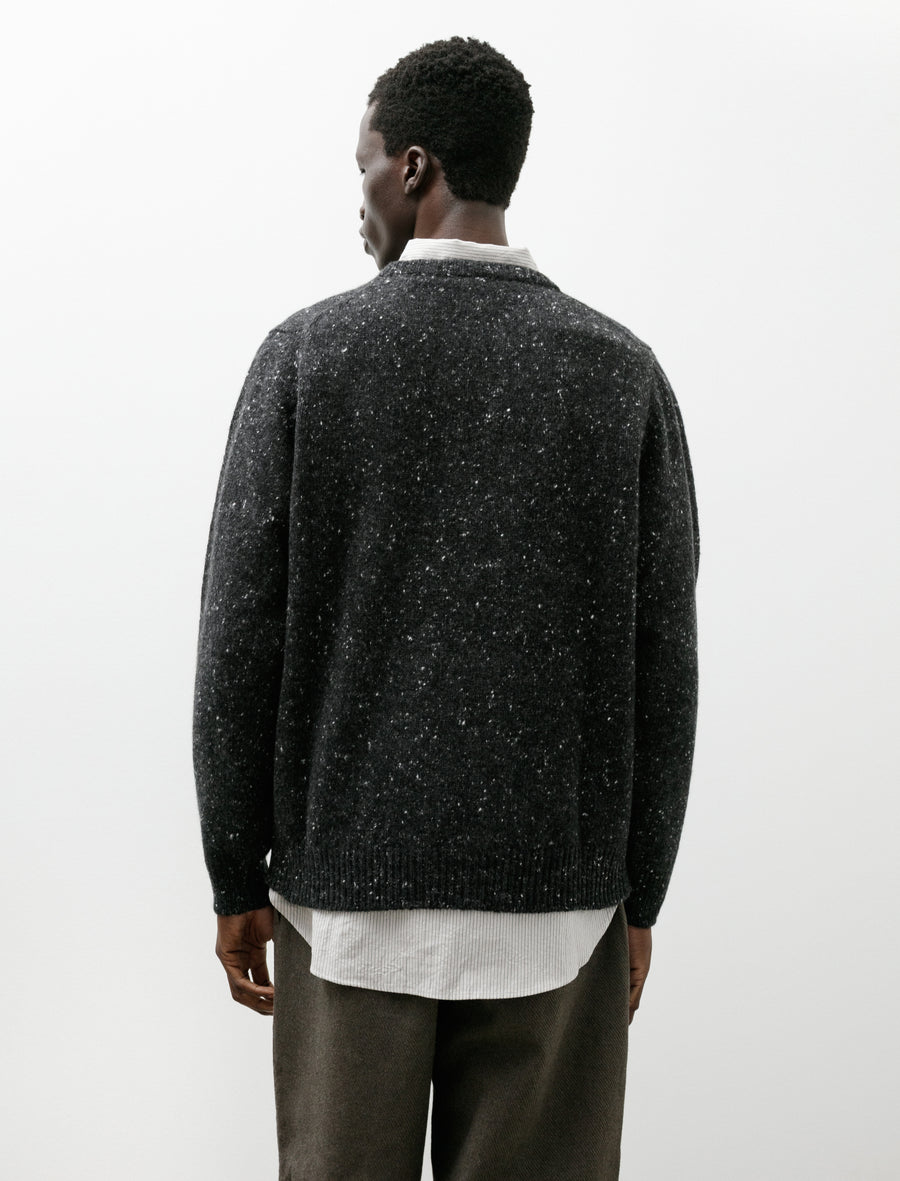 Crewneck Sweater Wool Cashmere Tweed Black - Image 2
