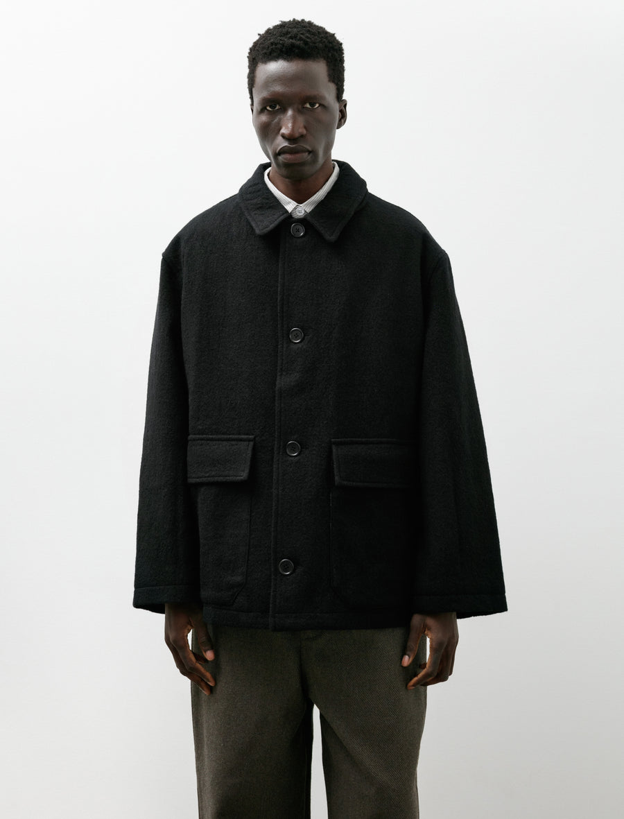 Sawed Off Mac Piece Dyed Wool Twill Black - Image 1