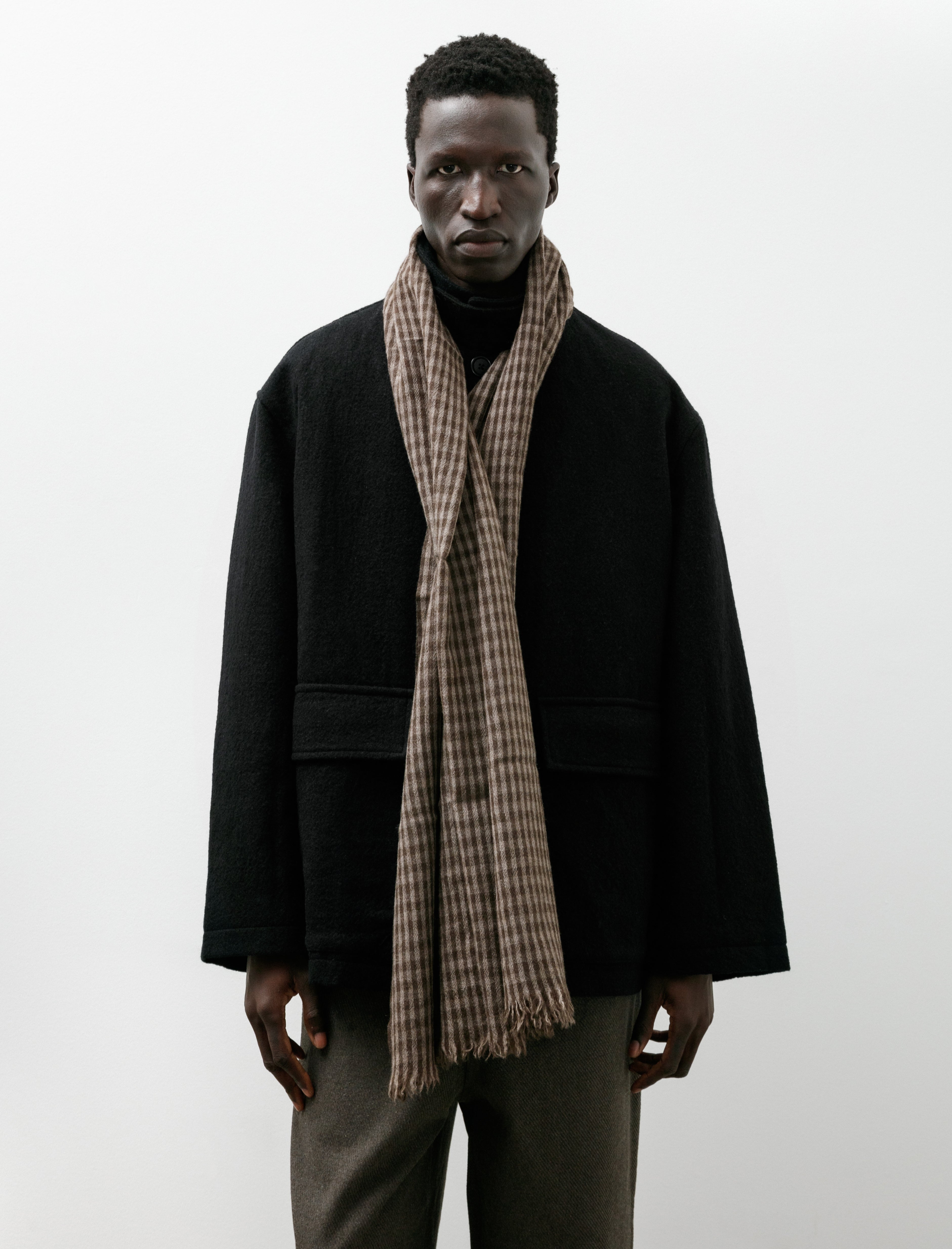 Norlha Prince Checks Scarf Naturals