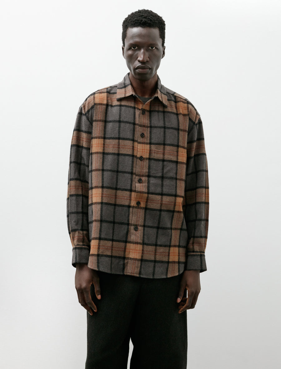 Big Shirt Two Wool Cashmere Check Black Grey Beige - Image 1