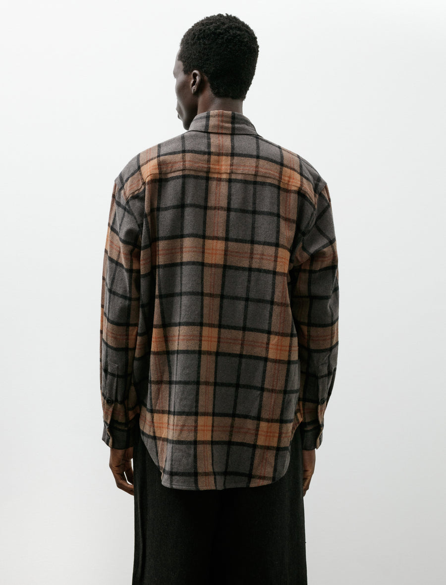 Big Shirt Two Wool Cashmere Check Black Grey Beige - Image 2