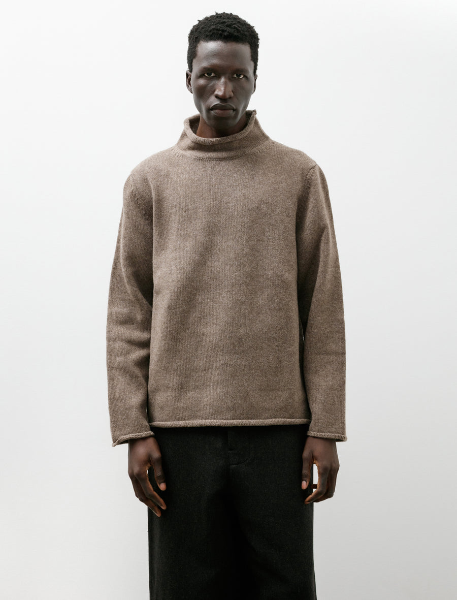 Rollneck Sweater Undyed Yak Wool Light Brown - Image 1